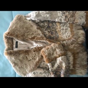 Jacket Bebe S real leather and fur